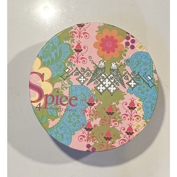 Rosanna Spice Dessert Plates 8” Porcelain Set of 4 Original Box Floral Asian - Picture 4 of 11